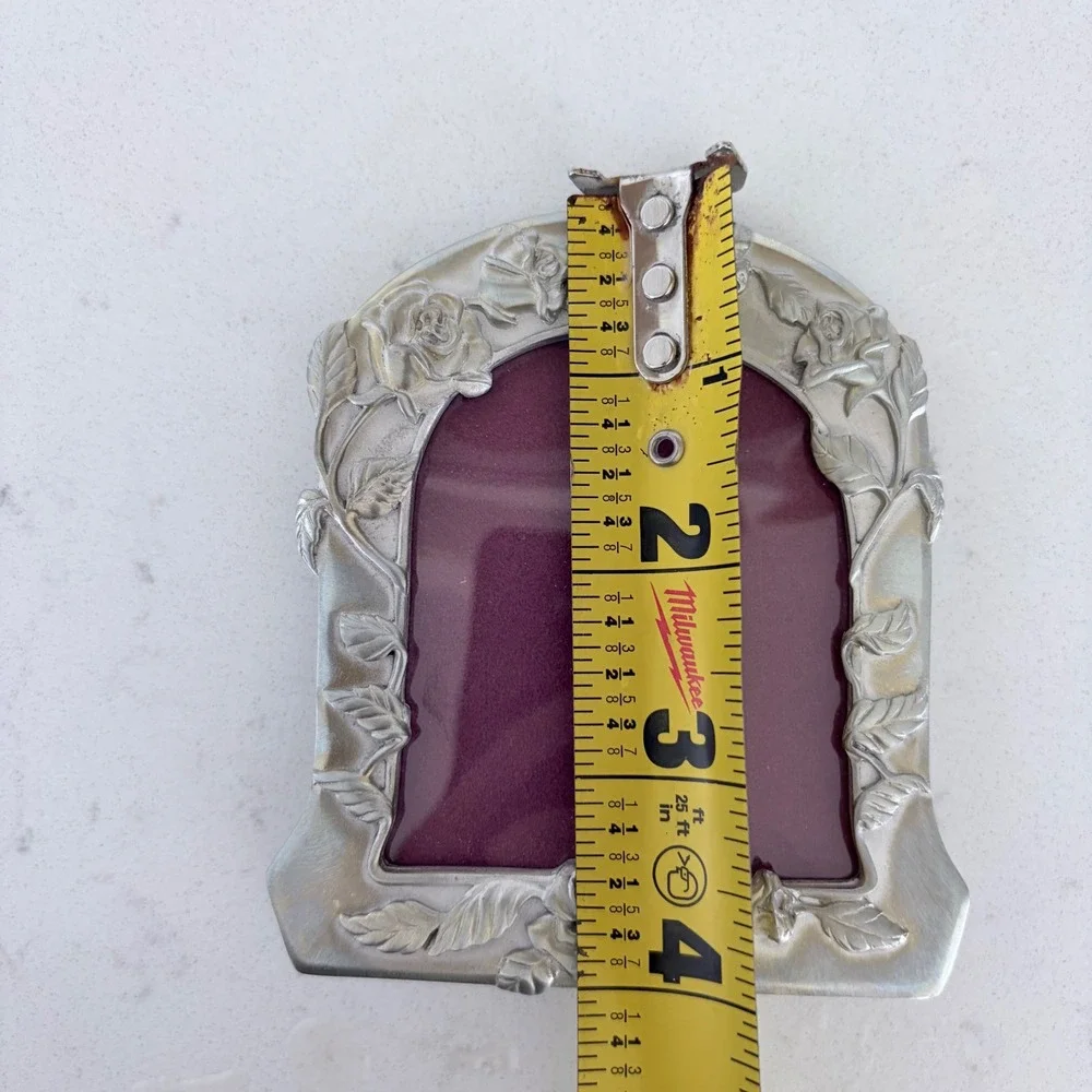 Vintage 1988 Seagull Fine Pewter Rose Floral Mini Picture Frame PF99 Canada 4x3
